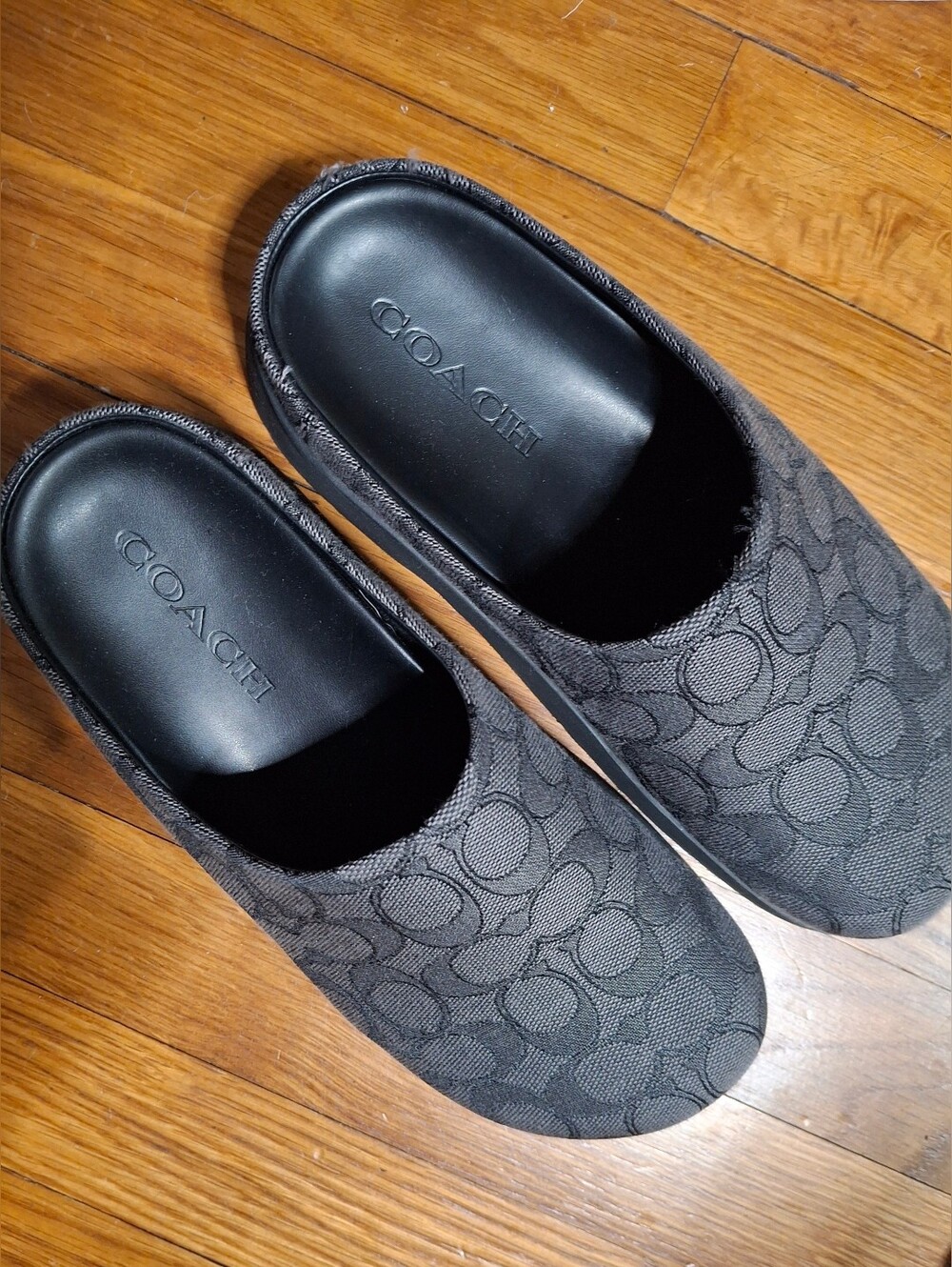 Coach Womens Link Mule Signature Jacquard Blk/Charcoal Sz 6 - No Box - Picture 4 of 12